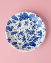 Load image into Gallery viewer, Small Garlic Grater Ceramic Dish/ Blue Splatter