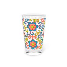 Load image into Gallery viewer, Bright Floral Design Pint Glass, 16oz
