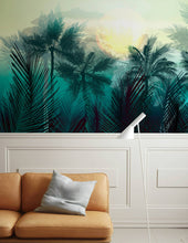 Load image into Gallery viewer, Palm Tree Tropical Jungle Forest Removable Wallpaper: Peel and Stick Vinyl / SAMPLE - (W:15" x H:9")