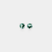 Load image into Gallery viewer, Dainty Moss Agate Cabochon Earrings in 925 Sterling Silver: Silver