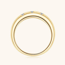 Load image into Gallery viewer, Moissanite Star Wedding Band Ring in 925 Sterling Silver: Silver / 9 US