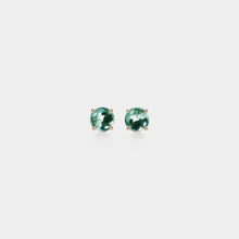 Load image into Gallery viewer, Dainty Moss Agate Cabochon Earrings in 925 Sterling Silver: Silver