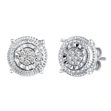 Load image into Gallery viewer, Round Miracle Setting 1/10 Ctw Natural Diamond Stud Earrings
