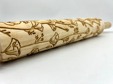 Load image into Gallery viewer, Textured Poppies Rolling Pin Horizontal Pottery&Baking