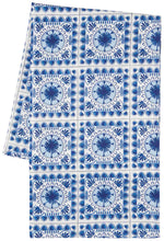 Load image into Gallery viewer, Tile Inspired Blue and White Tablecloth