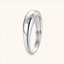 Load image into Gallery viewer, Moissanite Star Wedding Band Ring in 925 Sterling Silver: Silver / 9 US