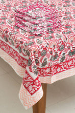 Load image into Gallery viewer, Red Floral Tablecloth