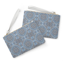 Load image into Gallery viewer, Mandala Design Clutch Bag in Blue, Black and White