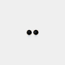 Load image into Gallery viewer, Tiny Small Black Onyx Stud Earrings in 925 Sterling Silver: Silver