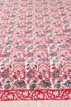 Load image into Gallery viewer, Red Floral Tablecloth
