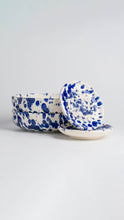 Load image into Gallery viewer, Small Garlic Grater Ceramic Dish/ Blue Splatter