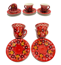 Load image into Gallery viewer, Handmade Turkish Coffee & Espresso Cups with Saucers