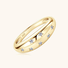 Load image into Gallery viewer, Moissanite Star Wedding Band Ring in 925 Sterling Silver: Silver / 9 US