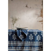 Load image into Gallery viewer, Hawthorn Block Print Tablecloth 90 x 60 inches