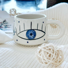 Load image into Gallery viewer, Handmade Evil Eye Coffee Mug, Hygee Self Care Gift: Only Mug