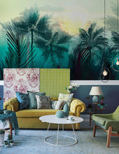Load image into Gallery viewer, Palm Tree Tropical Jungle Forest Removable Wallpaper: Peel and Stick Vinyl / SAMPLE - (W:15" x H:9")