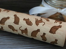 Load image into Gallery viewer, Embossed Cats Rolling Pin –Bakers And Potters