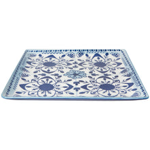Load image into Gallery viewer, White and Blue Stamped Plate 10 Inch