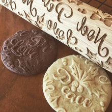 Load image into Gallery viewer, Mistletoe Peace Love Noel Embossed Rolling Pin