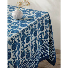 Load image into Gallery viewer, Gilia Block Print Tablecloth 60 x 84 inch