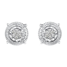 Load image into Gallery viewer, Round Miracle Setting 1/10 Ctw Natural Diamond Stud Earrings