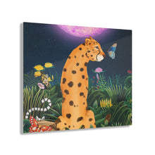 Load image into Gallery viewer, Cheetah Under A Pink Moon Acrylic Print