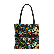 Load image into Gallery viewer, French Flower's In Black Tote Bag