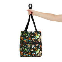 Load image into Gallery viewer, French Flower's In Black Tote Bag
