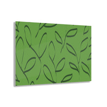 Load image into Gallery viewer, Leaf Doodle On Bright Green Acrylic Print