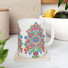 Load image into Gallery viewer, Blue Folk Daisy Ceramic Mug 11oz