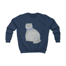 Load image into Gallery viewer, Large Gray Cat Kids Sweatshirt