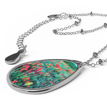Load image into Gallery viewer, Spring Flowers Oval Necklace- Art by Irene Kipreos Brooks
