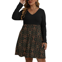 Load image into Gallery viewer, Ancient Greek Floral Pattern Plus Size Dress