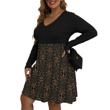 Load image into Gallery viewer, Ancient Greek Floral Pattern Plus Size Dress