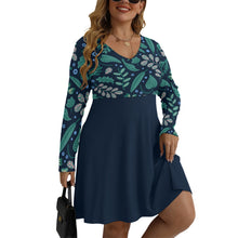 Load image into Gallery viewer, Ivy and Flowers Pattern Plus Size Dress