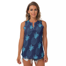 Load image into Gallery viewer, Blue Pineapple Women's Sleeveless V-Neck Top