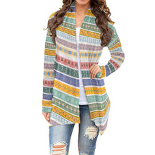 Load image into Gallery viewer, Mixed Patterns In Light Colors Long Sleeve Cardigan Sweater