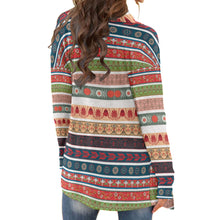 Load image into Gallery viewer, Mixed Patterns In Dark Colors Long Sleeve Cardigan Sweater