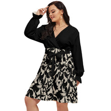 Load image into Gallery viewer, A Thousand Doves V-neck Dress With Belt