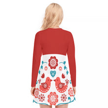 Load image into Gallery viewer, Love Birds Women's V-neck Long Sleeve Dress