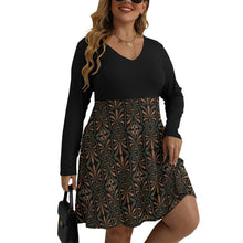 Load image into Gallery viewer, Ancient Greek Floral Pattern Plus Size Dress