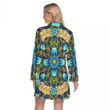 Load image into Gallery viewer, Floral Print Women's Lapel Shirt Dress With Long Sleeve