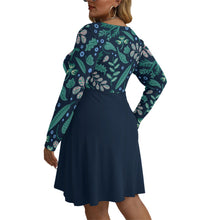 Load image into Gallery viewer, Ivy and Flowers Pattern Plus Size Dress