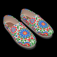 Load image into Gallery viewer, Blue Folk Daisy Women's Canvas Fisherman Shoes