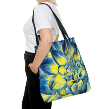 Load image into Gallery viewer, Blue Dahlia Tote Bag