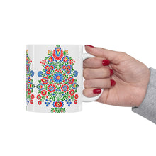 Load image into Gallery viewer, Blue Folk Daisy Ceramic Mug 11oz