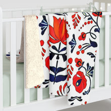 Load image into Gallery viewer, Floral Sherpa Fleece Blanket