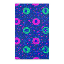 Load image into Gallery viewer, Aqua and Pink Flowers On Royal Blue Area Rugs