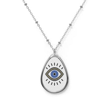Load image into Gallery viewer, Evil Eye Gold Accent Oval Necklace