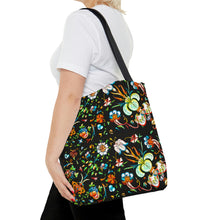 Load image into Gallery viewer, French Flower's In Black Tote Bag